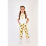 Tuffy Kids Kız Çocuk Bayramlık Ayçiçek Desenli Viskon Kumaş Kısa Kollu Ikili Takım 6-9 Yaş - 8 Yaş - Beyaz