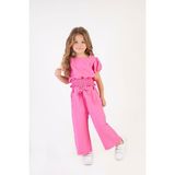 Tuffy Kids Kız Çocuk Bayramlık Beli Lastikli Esnek Kurdale Detaylı Ikili Takım 2-5 Yaş - Pembe