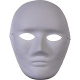 Tüftürük Boyanabilir Boyama Maskesi Kağıt Karton Maske 10 Adet - -- - BEYAZ