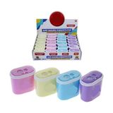 Tüftürük BUBU Kalemtıraş Şeffaf Dikdörtgen Çiftli Pastel Renk 24'lü Paket - Renkli