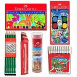 Tüftürük FABER CASTELL 6 Parça Set Okul Kırtasiye Kuru Sulu Boya Kalem - ÇOK RENKLİ