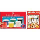 Tüftürük Faber Castell 6 Renk Parmak Boyası + Südor 6 Renk Yüz Boyası - ÇOK RENKLİ