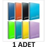 Tüftürük GIPTA Kaliteli Fresco Spiralli Pp Kapak A4 96 Yaprak Defter Seti 6 Kareli 2 Çizgili
