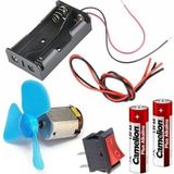 Tüftürük Motor Deney Seti, Dc Motor, Anahtar, Pil Yatağı, Pervane, Iletken Kablo, Pil - ÇOK RENKLİ