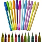 Tüftürük Mynote Lineball 12 Renkli Tükenmez Kalem Seti 6 Pastel 6 Neon Renk