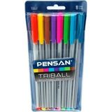 Tüftürük Pensan Triball 8'li Renkli Tükenmez Kalem Seti