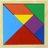Tüftürük Tangram Ahşap 11X11 cm (1 Adet) - ÇOK RENKLİ