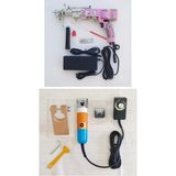 Tufty Mini Tufting Set (Ak-V Tufting Makinesi (Tabancası) ve Tıraş Makinesi) - Pembe AK-V - Turuncu-Sarı Traş Makinesi