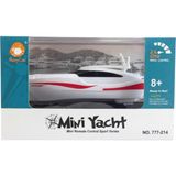 Tufy Toys Kumandalı Mini Tekne / Rc Kırmızı Beyaz Sürat Teknesi - Beyaz - Kırmızı