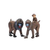 TUFY TOYS MANDRİL MAYMUN AİLESİ FİGÜR SETİ-VAHŞİ HAYVAN MODEL HAYVAN OYUNCAK