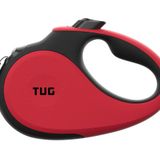 TUG Küçük 360° Dolaşmayan Geri Çekilebilir Köpek Kurşun Kaymaz Saplı; 3 Metre Güçlü Naylon Bant/Şerit; Tek Elle Fren, Duraklatma, Kilit (Kırmızı)