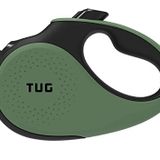 TUG Küçük 360° Dolaşmayan Geri Çekilebilir Köpek Tasması Kaymaz Saplı | 3 m Naylon Bant | Tek Elle Fren, Duraklat, Kilit (Yeşil)