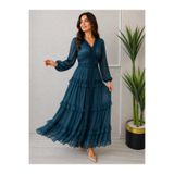 TUGBA COLLECTION YENİ SEZON İTHAL PİLE NAKIŞ PAYET DETAYLI ÖZEL TASARIM ŞIK & ZARİF İTHAL ELBİSE