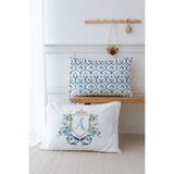 Tuğba Kuğu 2'li Yastık Kılıfı (35X45) Blue Royal Series - A Harfi - Ekru - 35 x 45 cm