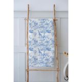 Tuğba Kuğu 4 Kat Müslin Battaniye (100x120) - Blue Toile De Jouy