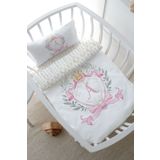Tuğba Kuğu Anne Yanı Beşik Nevresim Takımı (60x100) - Pink Royal Series - A Harfi