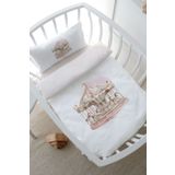 Tuğba Kuğu Anne Yanı Beşik Nevresim Takımı (60x100) - Royal Series - Pink Carousel