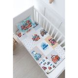 Tuğba Kuğu Bebek Boy Lastikli Çarşaf Seti - Cartoon Serisi - Şimşek Mcquenn Patchwork - 80 x 140 cm - Renkli