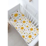 Tuğba Kuğu Bebek Boy Lastikli Çarşaf Seti - For Baby Serisi - Gülen Pastel Güneş