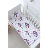 Tuğba Kuğu Bebek Boy Lastikli Çarşaf Seti - For Baby Serisi - Mor Deniz Kızı - 70 x 110 cm - Renkli