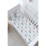 Tuğba Kuğu Bebek Boy Lastikli Çarşaf Seti - For Baby Serisi - Salopetli Tavşan