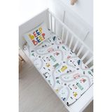 Tuğba Kuğu Bebek Boy Lastikli Çarşaf Seti - Iconic Serisi - Beep Beep - 70 x 110 cm - Renkli