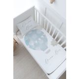 Tuğba Kuğu Bebek Boy Lastikli Çarşaf Seti - Pure Baby Serisi - Bulutlu Mavi Hava Balonu