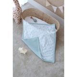 Tuğba Kuğu Çift Taraflı Bebek Battaniyesi, %100 Pamuklu Waffle Pike - Blue Dainty Bow - Mavi