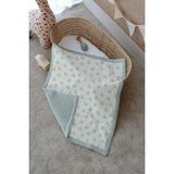Tuğba Kuğu Çift Taraflı Bebek Battaniyesi, %100 Pamuklu Waffle Pike - Cute Rabbits - Yeşil