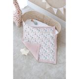 Tuğba Kuğu Çift Taraflı Bebek Battaniyesi, %100 Pamuklu Waffle Pike - Rosy Garden - Pembe