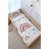 Tuğba Kuğu Montessori Nevresim Takımı (100 x 200) - Iconic Serisi - Somon Gökkuşağı - 100 x 200 cm - Beyaz - Ekru