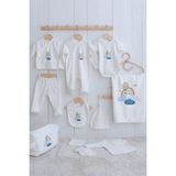 Tuğba Kuğu Organik 11'li Hastane Çıkışı - For Baby - Mavi Bulutlar ve Balon - 0 - 3 Ay - 01.Ekru