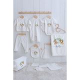 Tuğba Kuğu Organik 11'li Hastane Çıkışı - For Baby - Safari Animals - 0 - 3 Ay - 01.Ekru