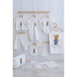Tuğba Kuğu Organik 11'li Hastane Çıkışı Kız Çocuk İçin Pure Baby Temalı Salopetli Ayıcık - 0 - 3 Ay - 01.Ekru