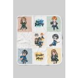 Tuğba Kuğu Organik Çift Yüz Baskılı Bebek Battaniyesi - Cartoon Serisi - Harry Potter Ve Arkadaşları Patchwork