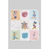 Tuğba Kuğu Organik Çift Yüz Baskılı Bebek Battaniyesi - Cartoon Serisi - Mickey Ve Arkadaşları Patchwork