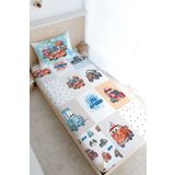 Tuğba Kuğu Tek Kişilik Lastikli Çarşaf Seti - Cartoon Serisi - Şimşek Mcquenn Patchwork