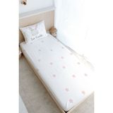 Tuğba Kuğu Tek Kişilik Lastikli Çarşaf Seti - For Baby Serisi - Pembe Kulaklı Tavşan - 90 x 190 cm - Renkli