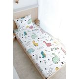 Tuğba Kuğu Tek Kişilik Lastikli Çarşaf Seti - Iconic Serisi - Şirin Dinazorlar - 90 x 190 cm - Renkli