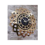TUĞBArt 50x50cm Ayçiçeği Model Aynalı Duvar Saati Gold Renk Lazer Kesim Türk Rakam