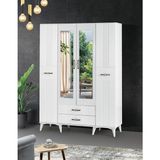 Tuğçe Membran 4 Kapılı Gardrop Elbise Dolabı 145 x 47 x 200 cm - Beyaz