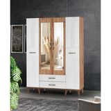 Tuğçe Membran 4 Kapılı Gardrop Elbise Dolabı 145 x 47 x 200 cm - Ceviz