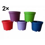 TUĞEL FLOWERS 10 ADET PLASTİK 5 RENKLİ ÇİÇEK ÜRETİM SAKSISI (8.5 CM.LİK) ALT TABAKSIZ