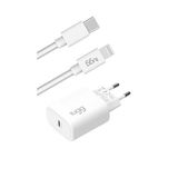 Tugg Germany Seyahat Şarj Seti 20W – Type-C PD Hızlı Şarj Adaptörü + Lightning Kablo, Isı ve Akım Korumalı, iPhone Uyumlu, Kompakt Tasarım