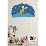 TUGİBU Küçük Prens Sticker Seti, Küçük Prens ve Yıldızlar Duvar Sticker, Çocuk Odası Dekorasyon Sticker