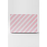 TUGİBU Laptop Sticker Kaplama Notebook Macbook Pembe Beyaz Çizgiler