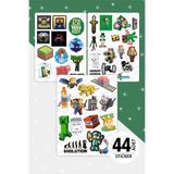 TUGİBU Minecraft Sticker Seti, Gamer Sticker Seti, 44 Adet Minecraft Etiket