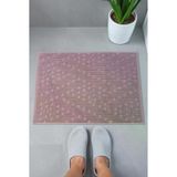 Tuğla Desenli 2li Ayak Havlusu - 50x70 cm - Su Emici Banyo Paspası Seti - Bordo - 00104