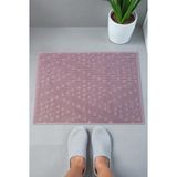 Tuğla Desenli 2Li Ayak Havlusu - 50X70 Cm - Su Emici Banyo Paspası Seti - Bordo