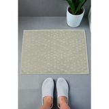 Tuğla Desenli 2li Ayak Havlusu - 50x70 cm - Su Emici Banyo Paspası Seti - Yeşil - 00104